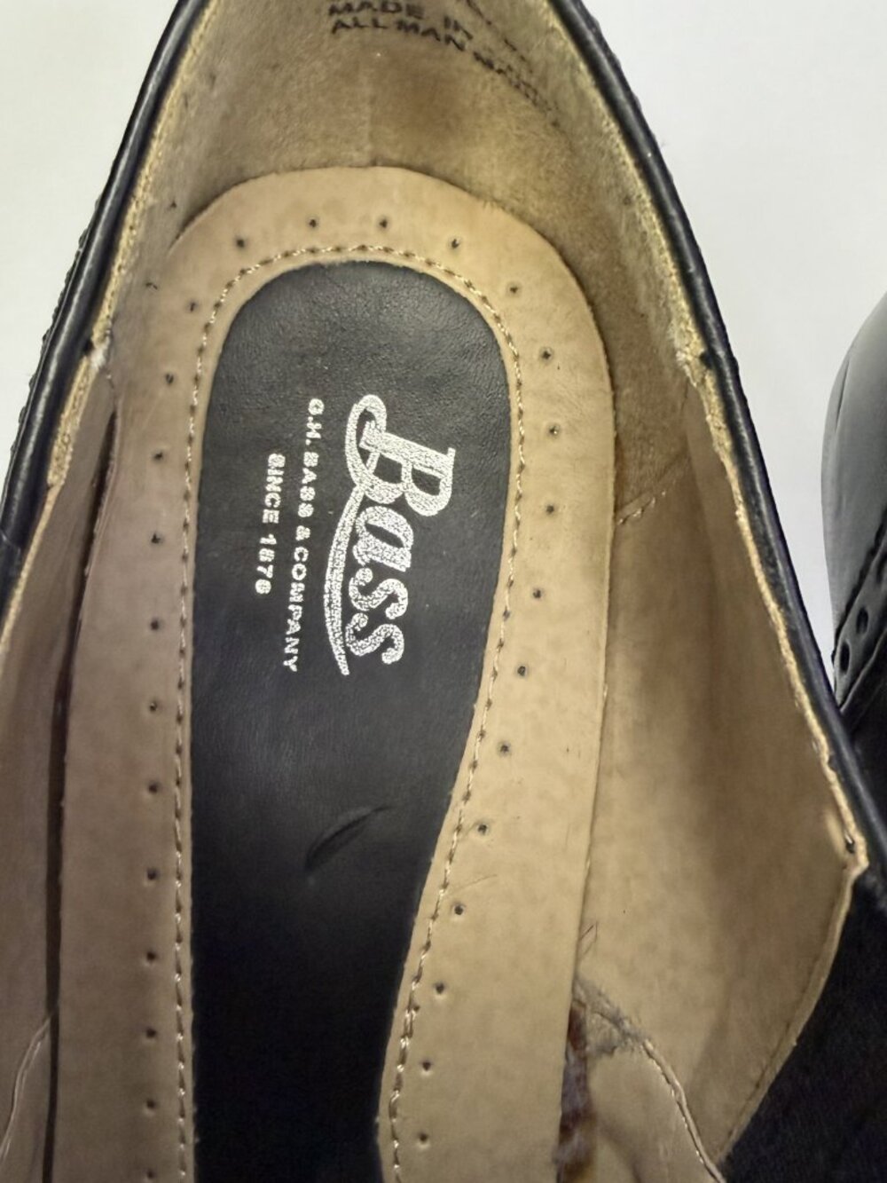 GH Bass Black Heeled Size 7 Wingtip Ankle Boot Oxford Women's Tie Vintage Style - Picture 6 of 8